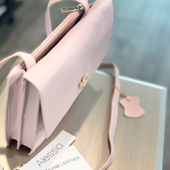 Alessia Clover Genuine Leather Purse in Blush - Picture 2 of 14